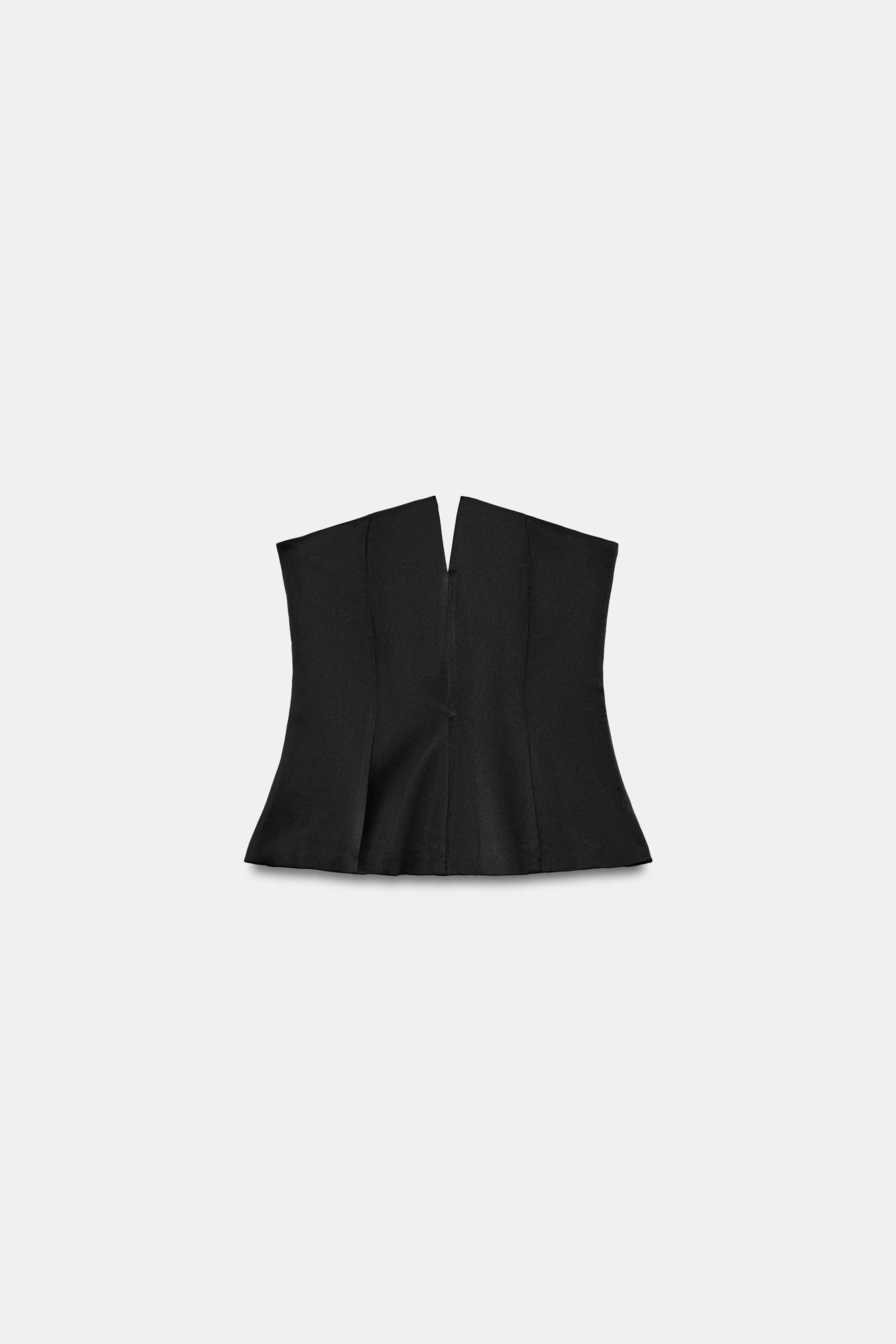SATIN EFFECT BANDEAU TOP